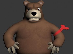 熊 熊人 卡通 哺乳 3d模型