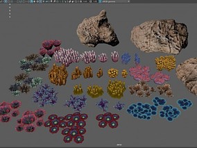 海底，珊瑚，海底植物，海底世界， 石头 礁石 珊瑚模型 海底自然场景模型 可自由组合