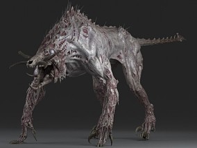 4K 写实丧尸巨狼，次世代 恐怖 丧尸狼 wolf  3d模型