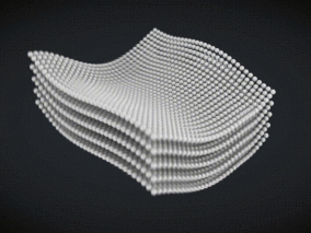 波浪球 波浪流动 波浪模拟动画 C4D流动粒子动画