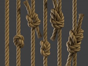 麻绳 打结的绳子 绳索 生活用品 吊绳 绳结  绳子