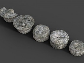 石头 石墩 石磨 写实模型