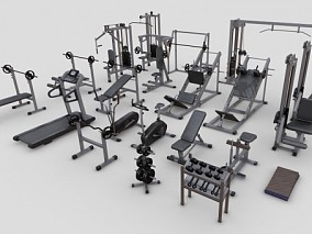 模型 健身器材系列 全套 运动 体育 锻炼 健身房