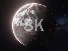 火山星球 系外行星 熔岩 火山 外星 星球 系外行星  星体【8K】