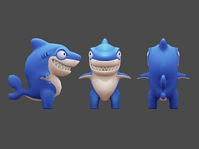 Q版 卡通 鲨鱼 宠物 怪物模型