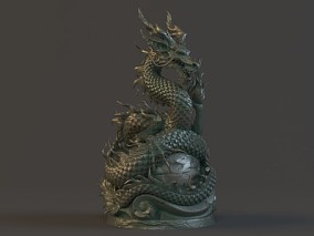 东方巨龙 神龙 雕塑 雕像 3D打印