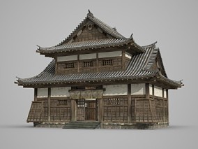 亚洲古代建筑大型豪宅民房 古代建筑 3d模型