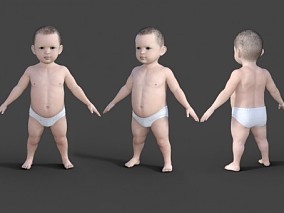 婴儿 baby 小宝宝 儿童基础裸模型 pbr写实模型