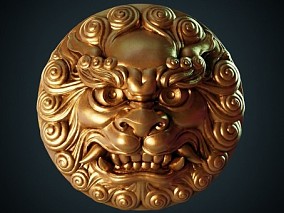 中国狮子头  古代 传统 文化 浮雕 盾牌 门环 门把手