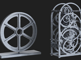 10款 蒸汽朋克 时钟 表盘 齿轮 钟表 指针 复古 中世纪