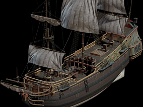 大航海帆船  古代船只  中世纪船只   木船   加勒比海带   荷兰船