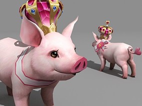 粉红猪 宠物 动物 游戏 卡通 二次元 头冠 红心猪