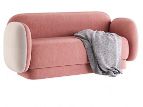粉色桃子风格时尚设计沙发 max obj fbx 格式