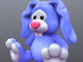 卡通玩具 小兔子 蓝色玩具 3d模型