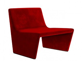 红色天鹅绒不规则休闲椅 max obj fbx 格式