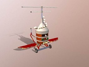 卡通飞行器 小飞机 木桶 3d模型 多种文件格式