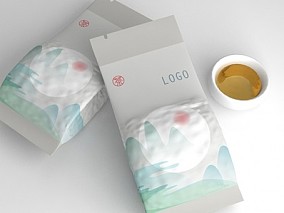 茶包模型附包装矢量图稿