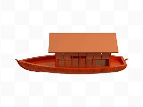 木质海盗船帆船渔船素材3D元素