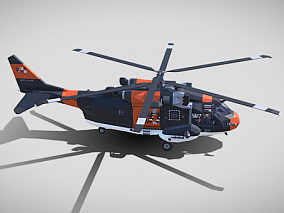 直升机 飞机 军事武装直升机 3d模型 lowpoly风格