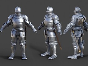 中世纪骑士  战士 欧洲骑士 铠甲战士 次时代模型