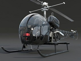 次世代写实小型侦查直升机 模型 飞机 飞行 直升机