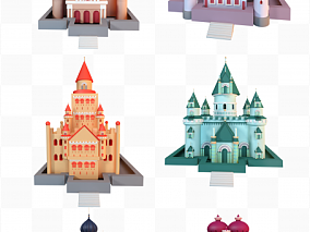 梦幻卡通建筑童话城堡模型
