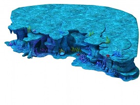海底悬崖 崖壁 岩石 石头 珊瑚 水草 海底世界 海洋生物