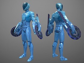 PBR 创战纪角色 科幻  电子世界争霸战  TRON 蓝甲机器人