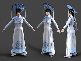 少数民族服装 古代越南贵族  越南公主 写实女性 次时代模型