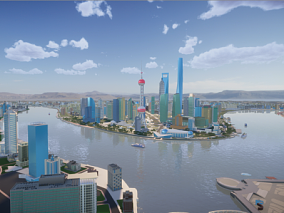 Unity HDRP上海外滩城市场景工程