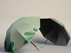 小清新简约雨伞C4D模型
