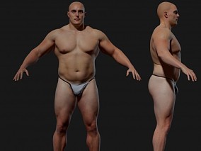 8k贴图 次时代精雕男人体  影视肌肉男 扫描写实男人
