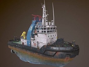拖船 工程船 写实船 3d模型 多种文件格式 工业用船