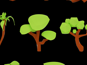 植树节卡通素材3D大树场景