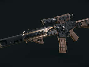 PBR次世代写实突击步枪模型 战争 军事 武器 枪械 装备
