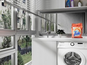 CR工程-阳台洗衣机工程阳台洗衣机模型汰渍洗衣粉