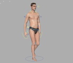 精细男人体 内衣男模 帅哥男青年 写实男人带骨骼绑定控制器 走路动作
