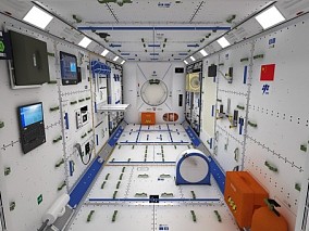 问天号实验舱高细节内部结构（中国天宫空间站）