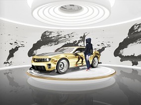 汽车3D模型，轿车，科迈罗。大黄蜂，汽车展厅，跑车