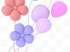 3D素材 彩色气球 3d模型