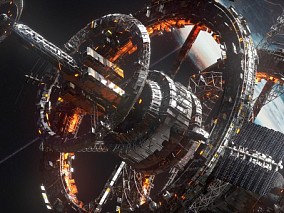 科幻空间站 宇宙飞船 太空战舰 太空站 太空飞船 科幻 科技 飞船