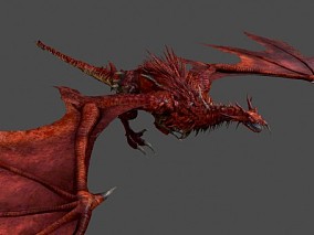 次世代 红龙 魔幻火龙 dragon  写实 恶龙 飞龙