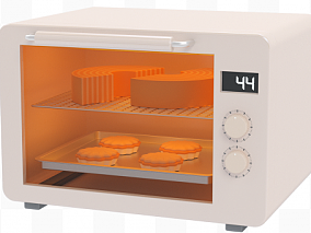 写实风厨房电烤箱3D立体元素模型