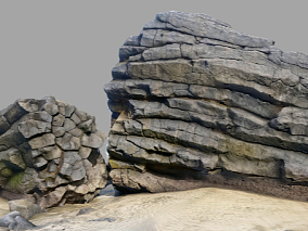 海滩上的玄武岩 岩石    玄武岩  巨石   石头  石块  礁石