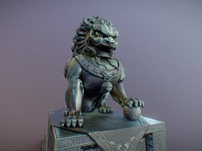 狮子雕塑 石狮 狮子 神兽 大门神兽 雕塑 守护神 中式雕塑