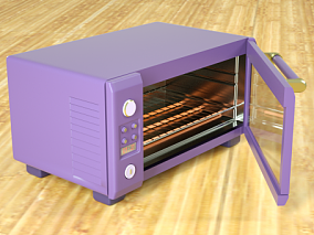 紫色清新电烤箱
