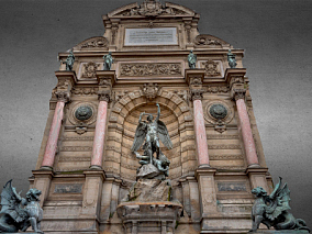 圣米歇尔方丹雕塑  欧式雕塑  欧洲建筑  风格建筑  教堂    名胜古迹  古建  城堡