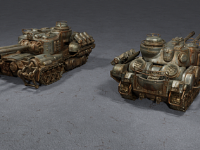 重型坦克 火炮 蒸汽朋克坦克 3D模型 多种文件格式