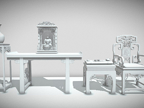 3D可打印家具    中式木家具   木家具  家具   古董  椅子