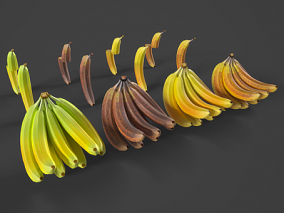 手绘香蕉 水果 青香蕉 熟香蕉 卡通香蕉